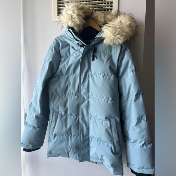 ARITZIA - THE POWDER PARKA SHORT - SERENE BLUE - Picture 3 of 10